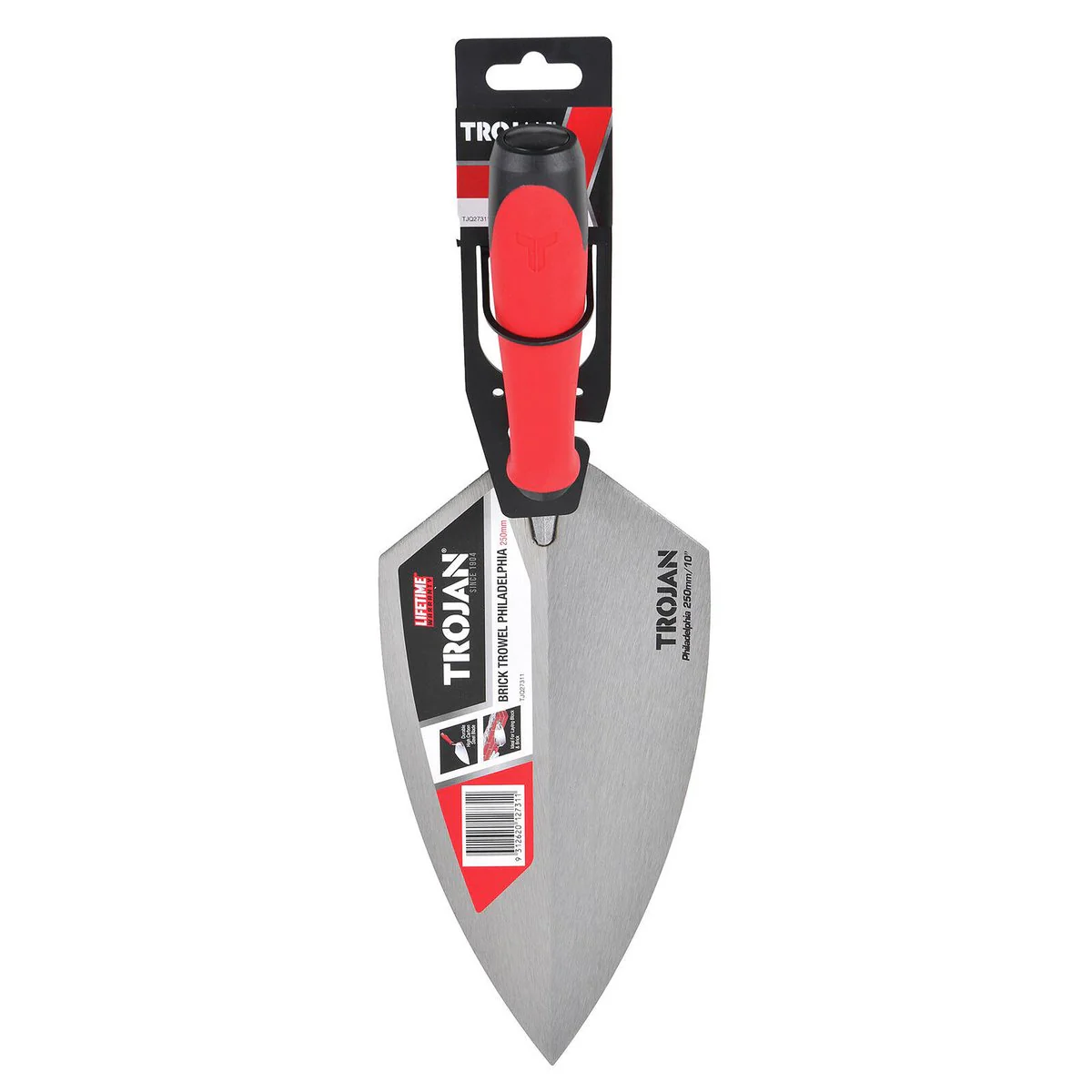 Trojan 250mm Philadelphia Brick Trowel - High Carbon Steel - Ergonomic Grip - Image 3