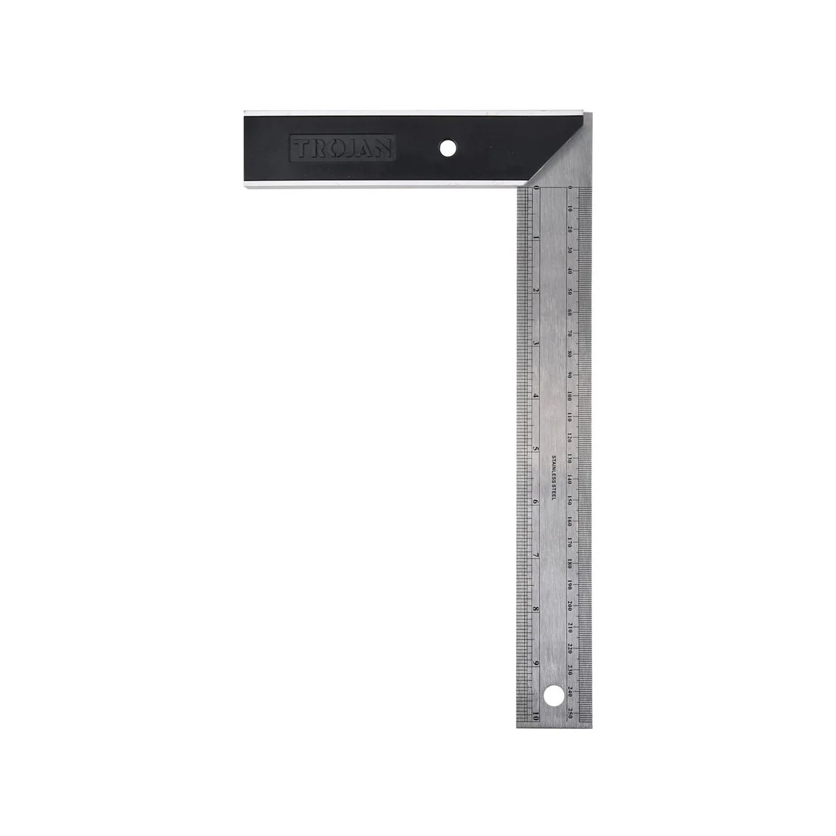 Trojan 250mm Try Mitre Square - Stainless Steel - Dual Calibration - Lightweight - Image 2