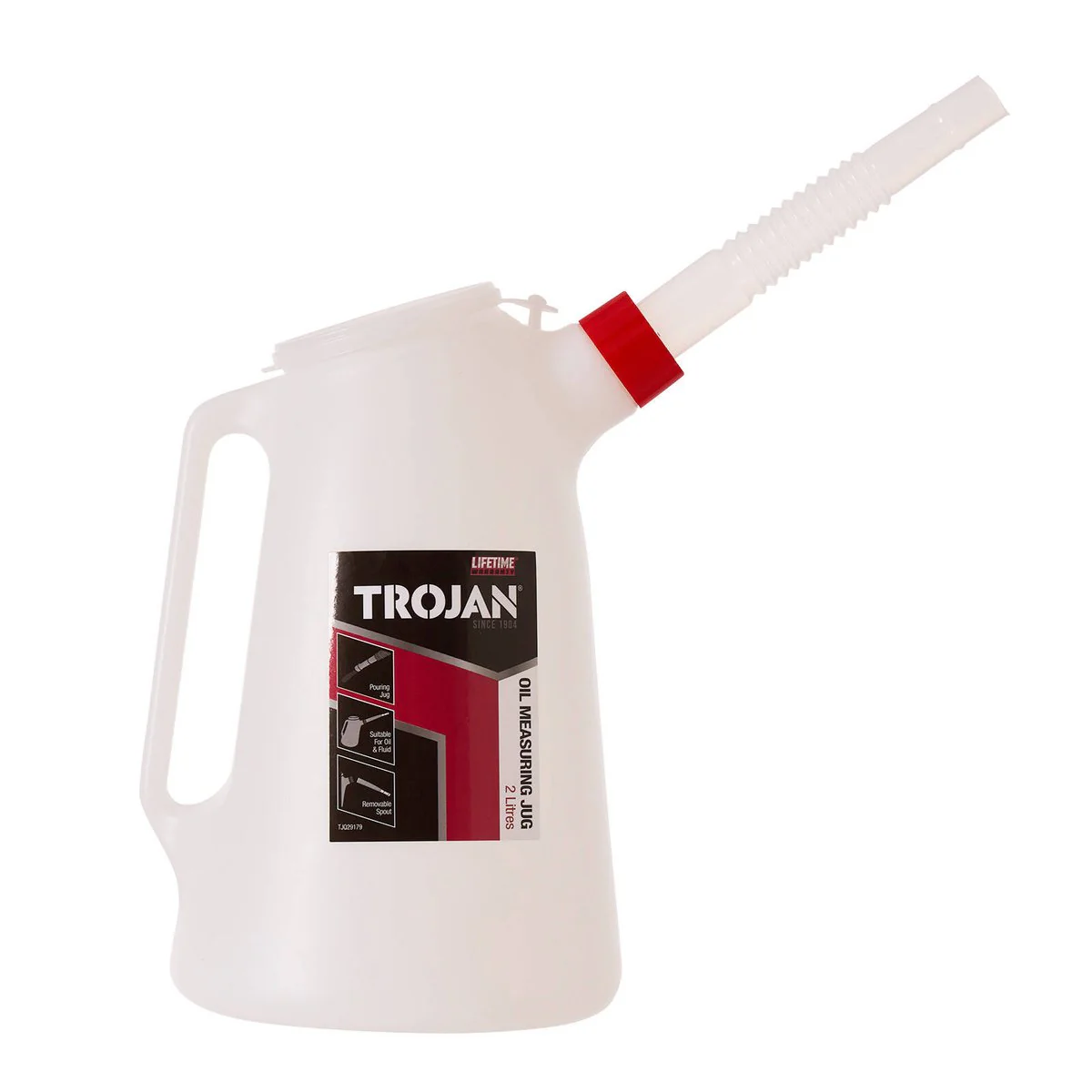 Trojan 2L Oil Measuring Jug - Transparent - Accurate Measurement - Durable