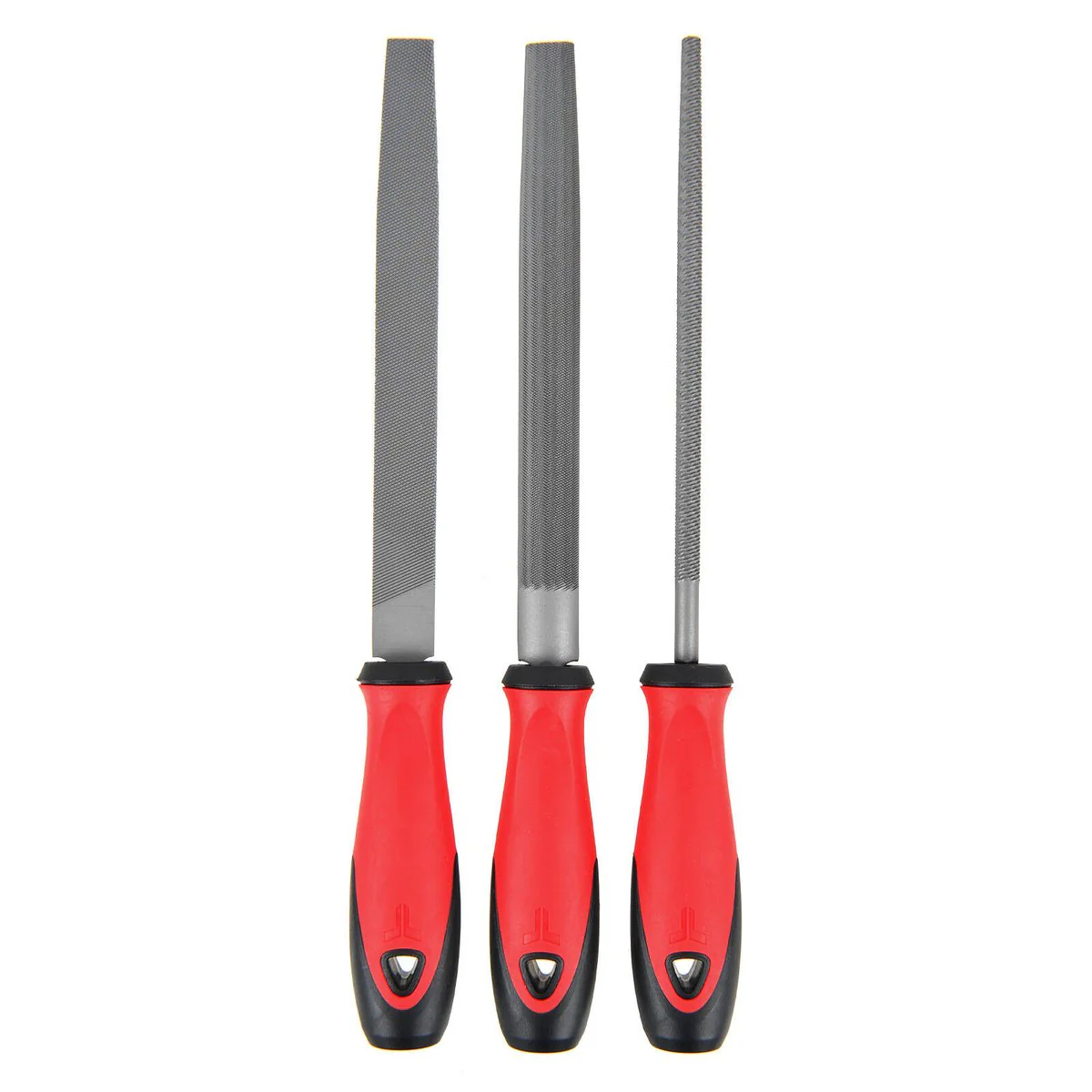 Trojan 3 Piece File Set - 200mm Flat, Half Round & Round Files - Durable Steel
