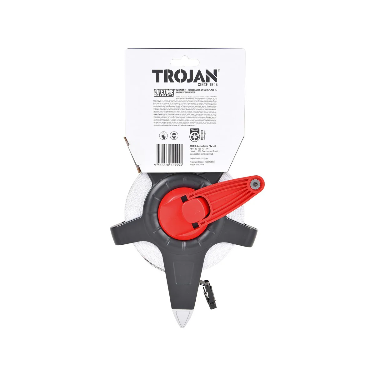 Trojan 30m Open Reel Tape Measure - Fibreglass - Durable & Portable - Image 2