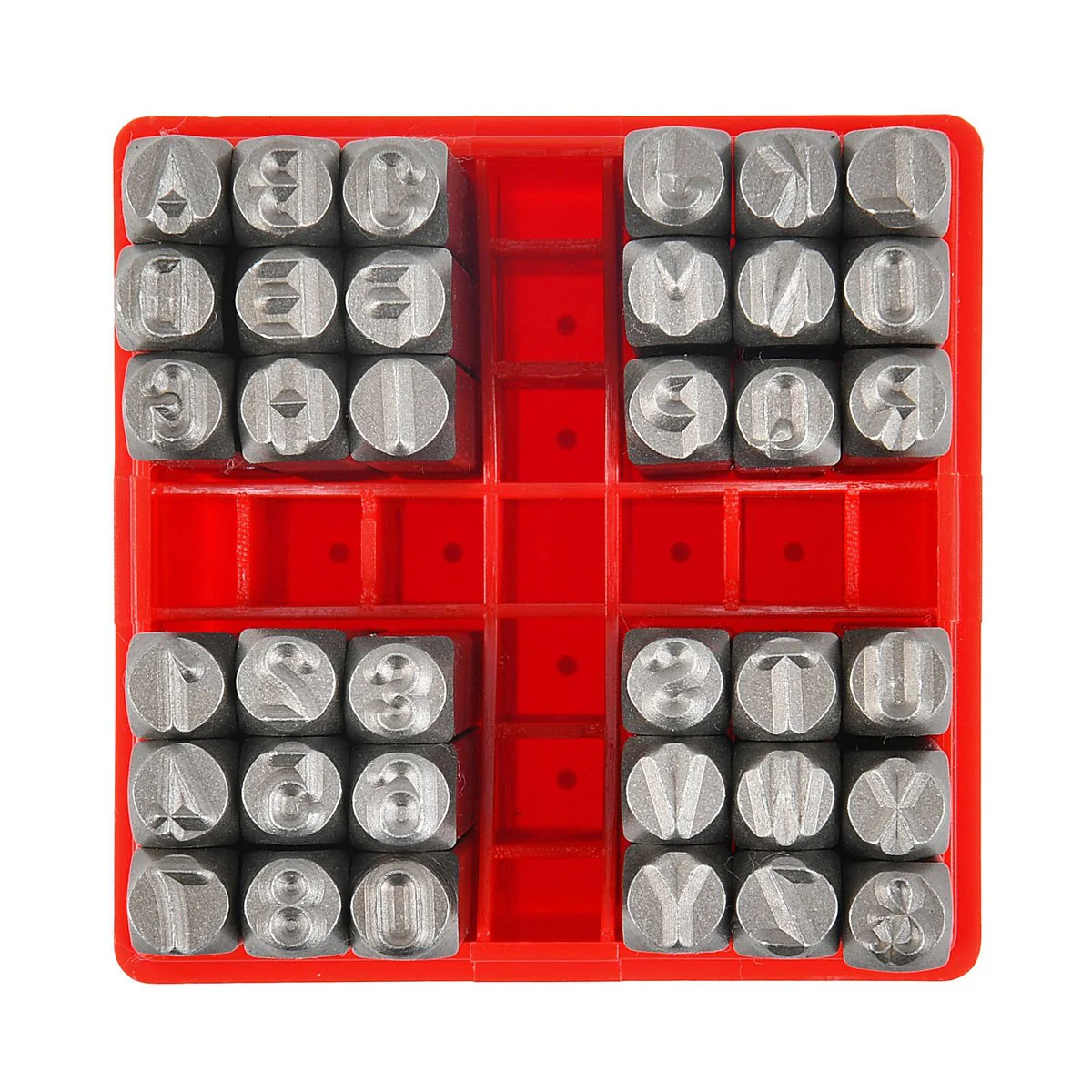 Trojan 36pc Letter Number Stamp Set - 130mm x 130mm x 100mm - Durable Stamps - Image 3