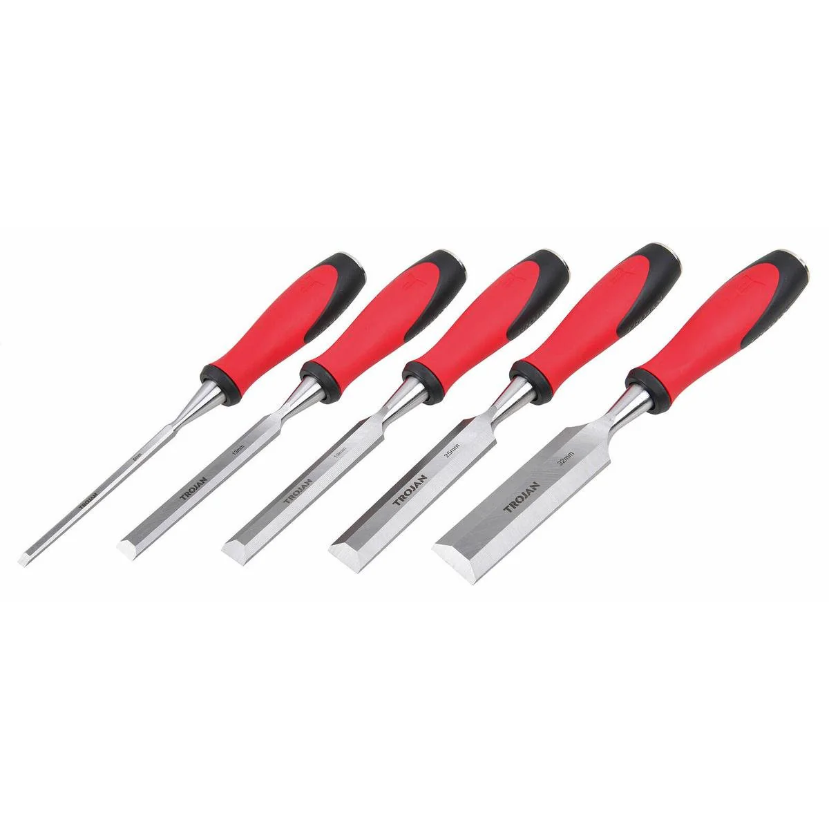 Trojan 5 Piece Chisel Set - 6mm to 32mm - Ergonomic Grip - Durable Steel