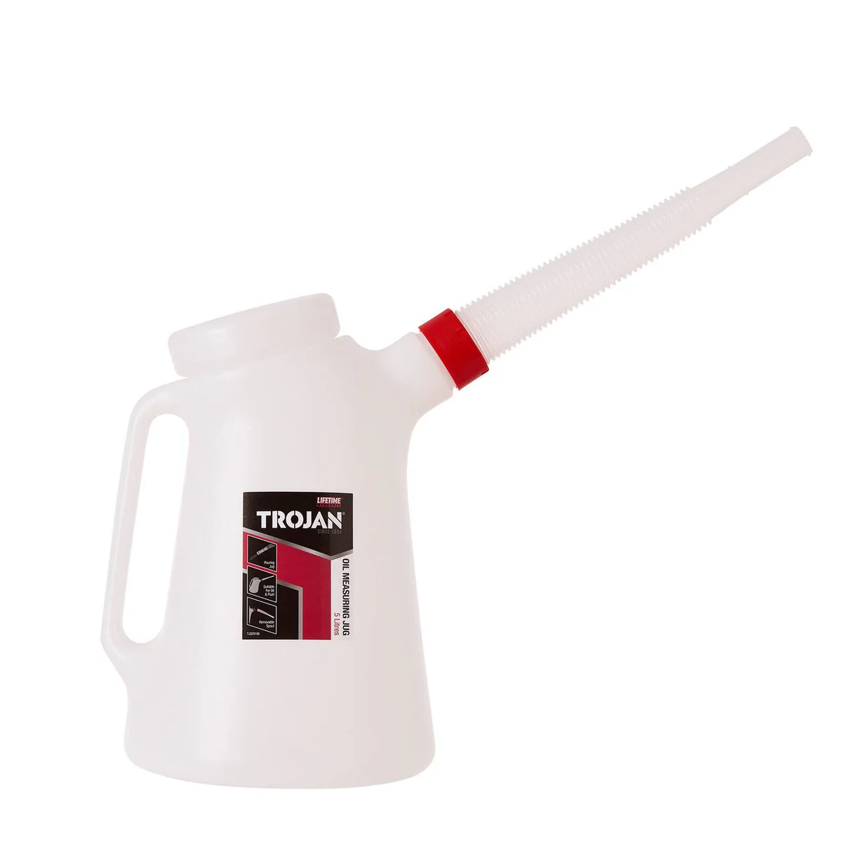 Trojan 5L Oil Measuring Jug - Transparent - Accurate Measurement - Durable