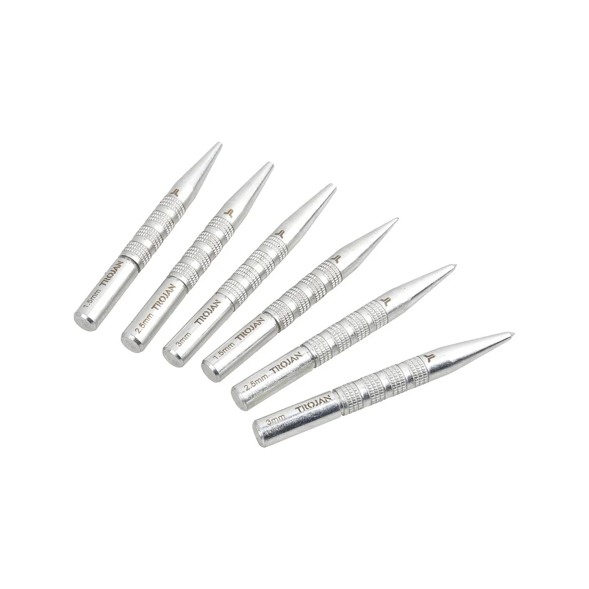 Trojan 6 Piece Centre and Nail Punch Set - 1.5mm, 2.5mm, 3mm - Durable - Image 3
