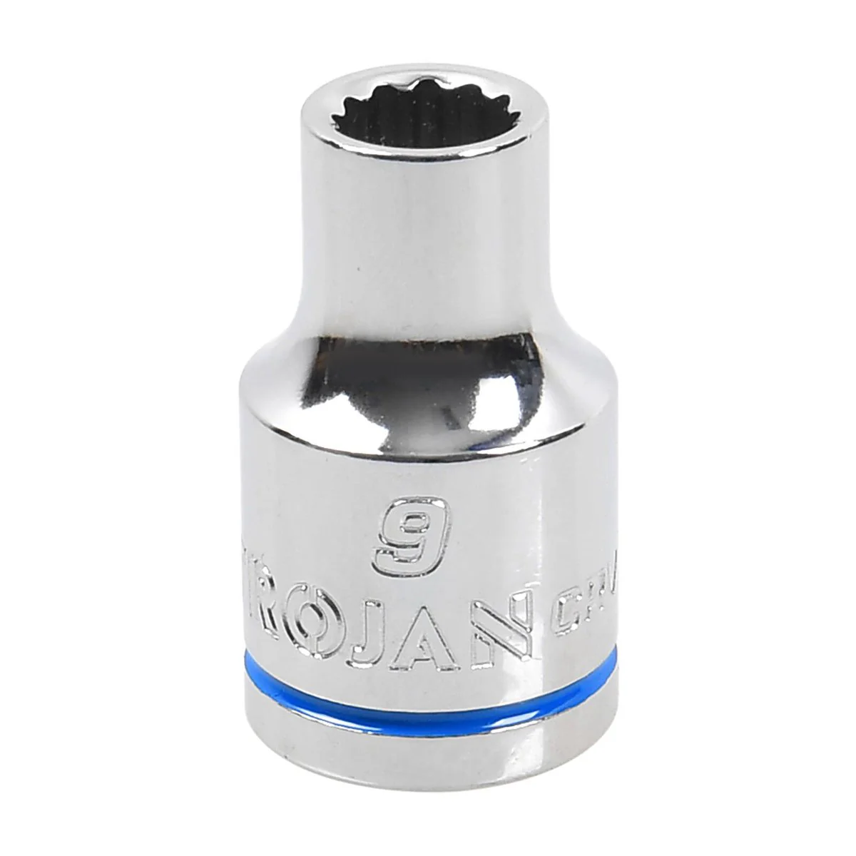 Trojan 9mm Socket 1/2" Drive - Chrome Vanadium - Durable - 12-Point Design