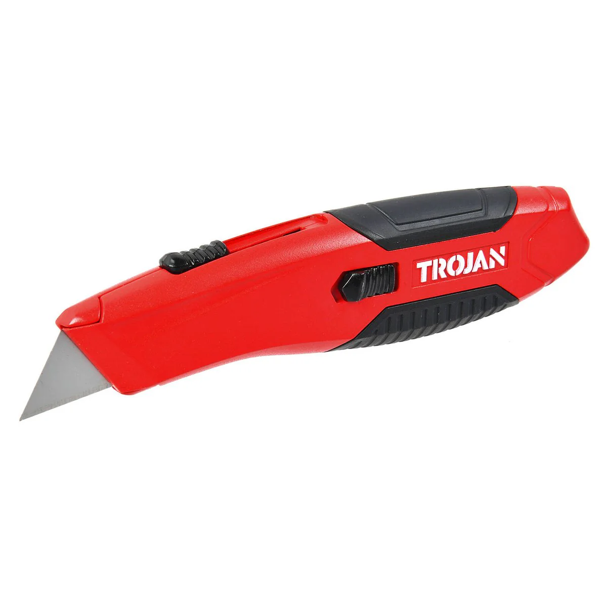 Trojan Auto Retractable Utility Knife - Zinc Alloy - 3 Blades - 71.6mm x 13.3mm x 265mm