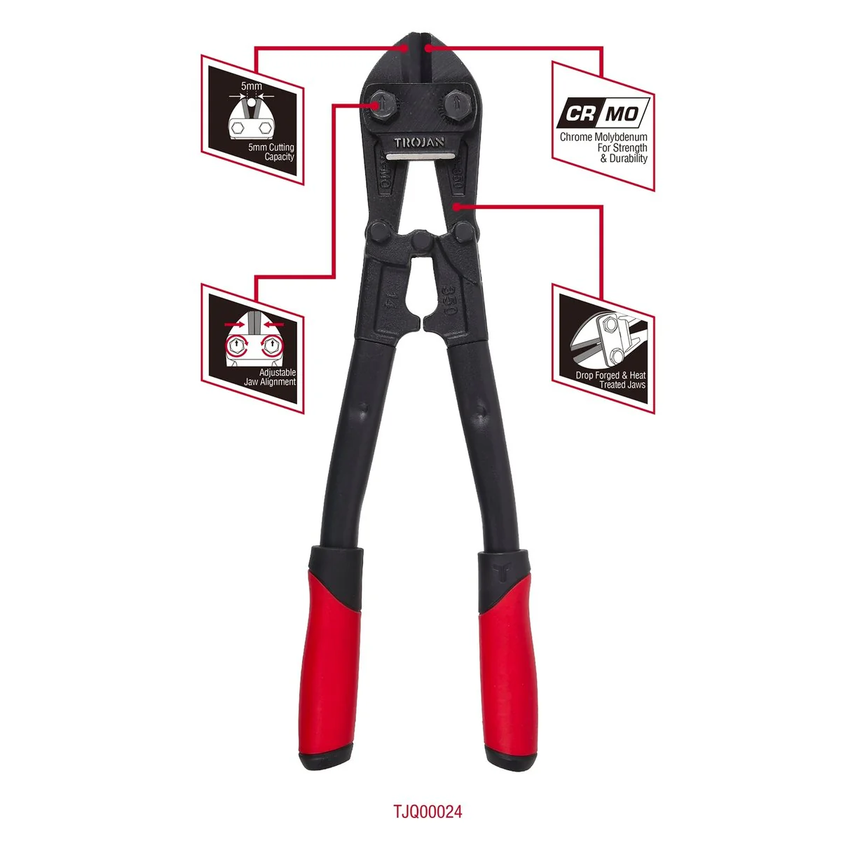 Trojan Bolt Cutters - 350mm - Adjustable Jaw - Ideal for DIY - Image 3