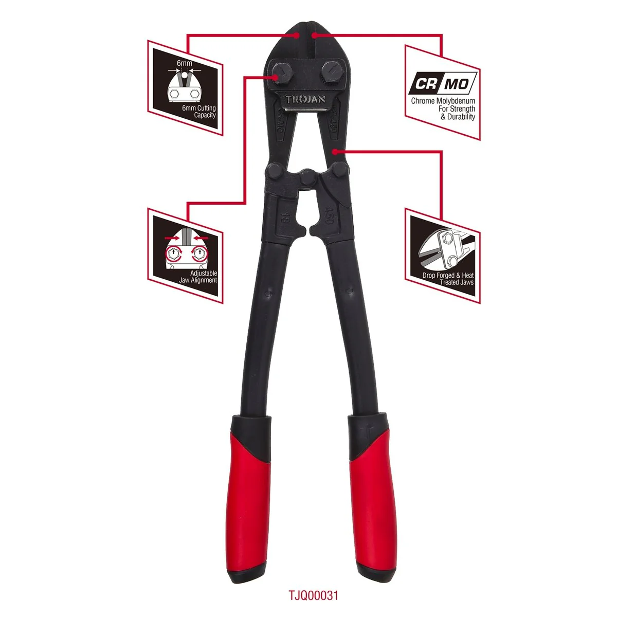 Trojan Bolt Cutters - 450mm - Adjustable Jaw - DIY Use - Image 3