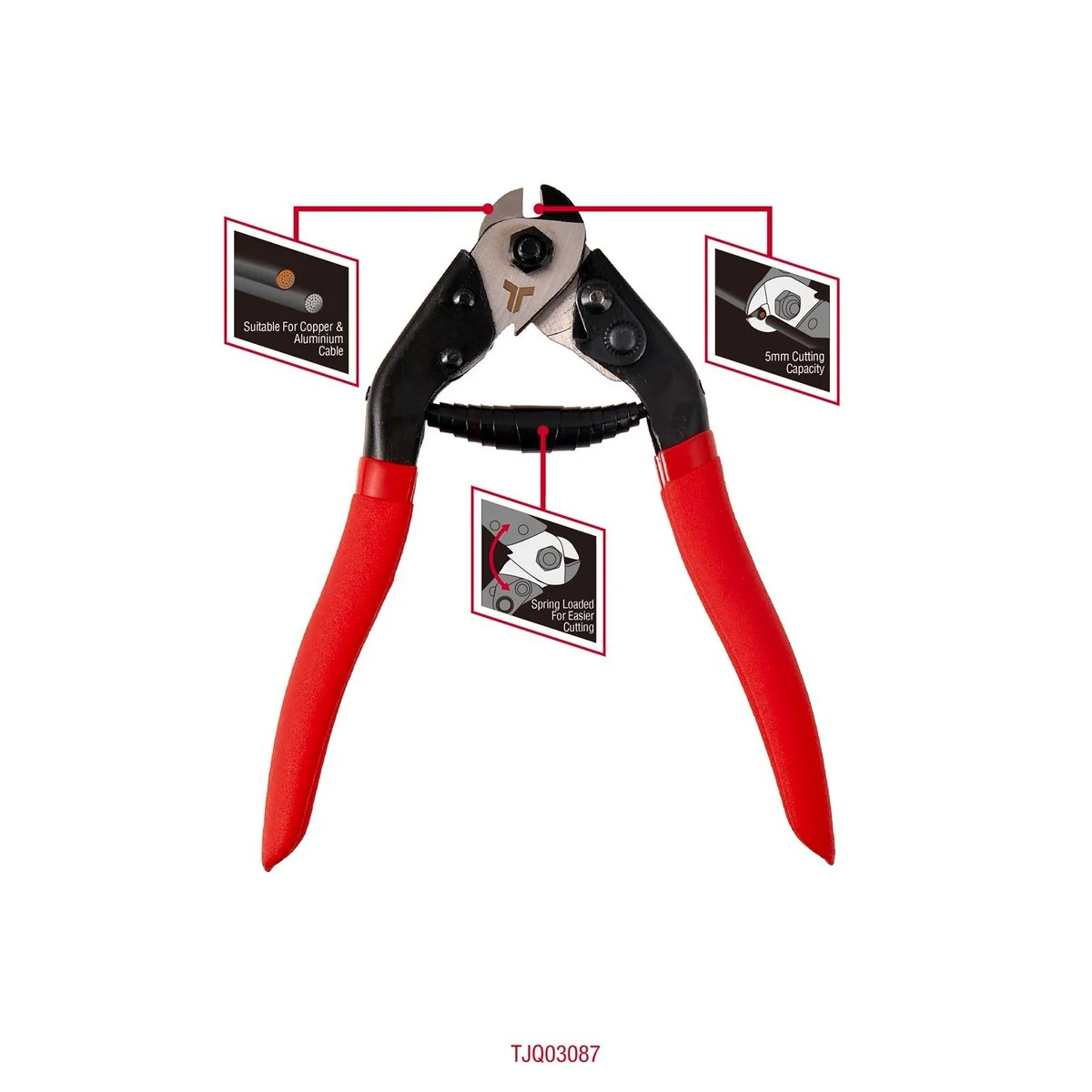 Trojan Cable Cutter - 5mm - Aluminium & Copper - Spring Loaded Jaws - Image 2