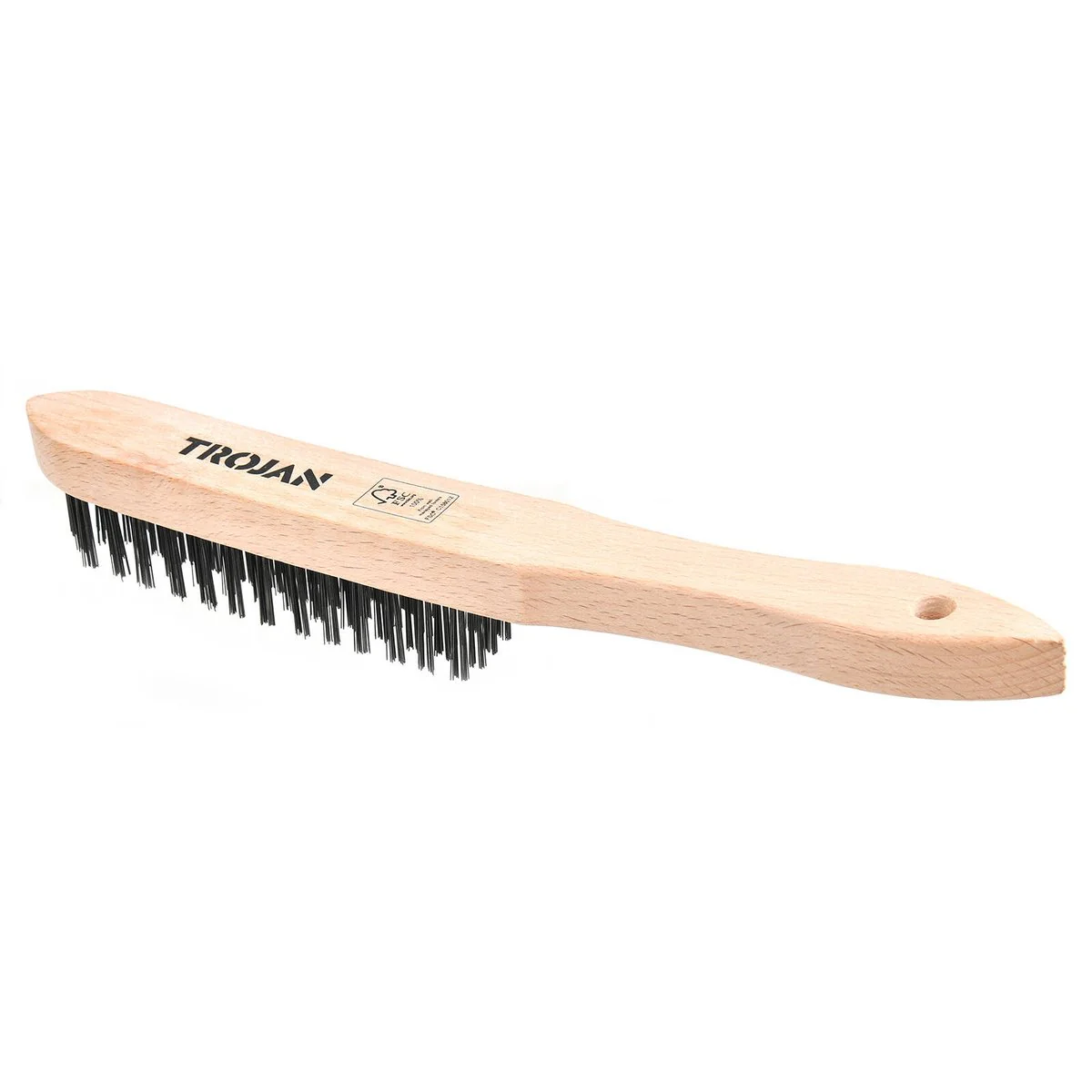 Trojan Carbon Steel Wire Brush 4 x 15 Rows - 30mm x 285mm - Deburring, Rust Removal
