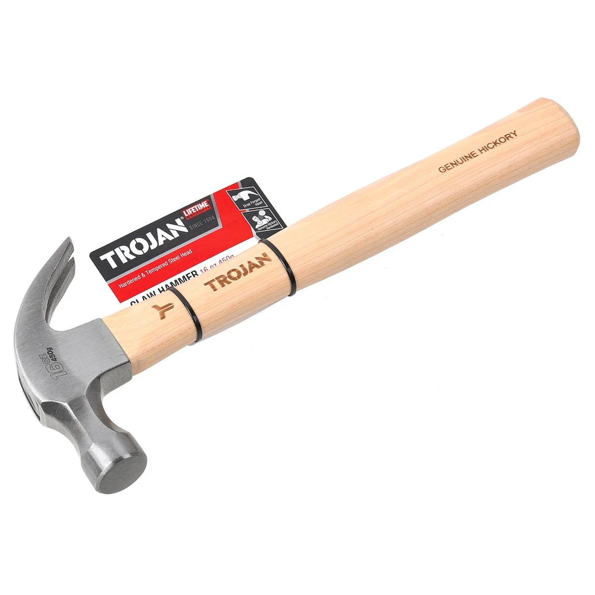 Trojan 16oz Timber Claw Hammer - 450g - Hardened Carbon Steel