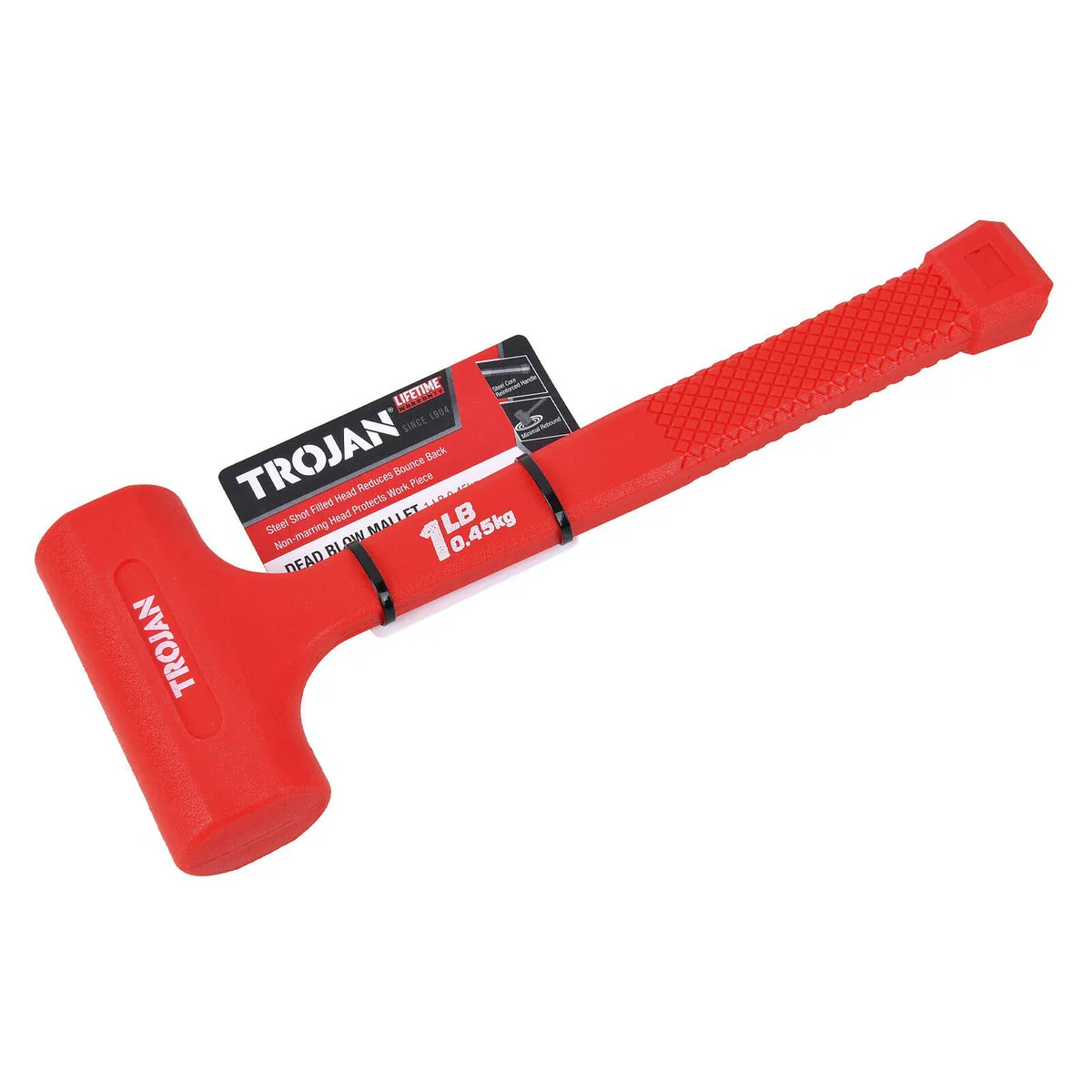 Trojan Deadblow Hammer - 16oz 1lb - Non-Marring - Black - Durable Handle - Image 3