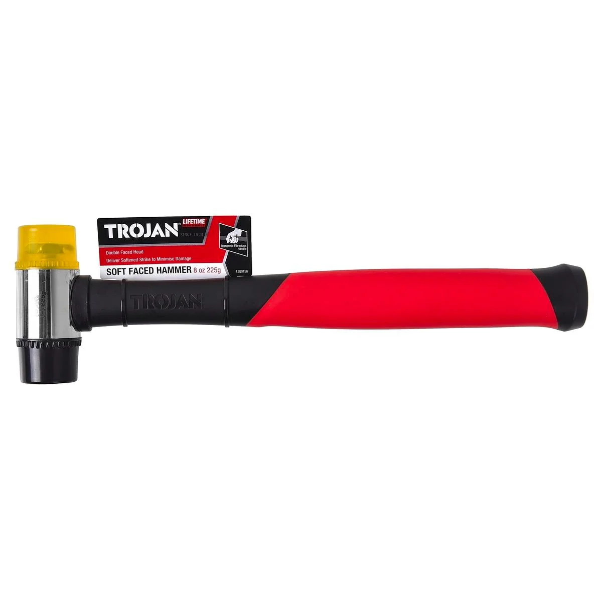 Trojan Fibreglass Soft Face Hammer 8oz 225g - Ergonomic Handle - Multi
