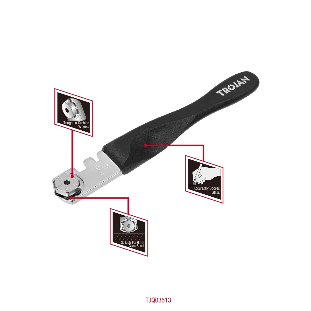 Trojan Glass Cutter - 6mm - Tungsten Carbide - DIY Use - Image 2