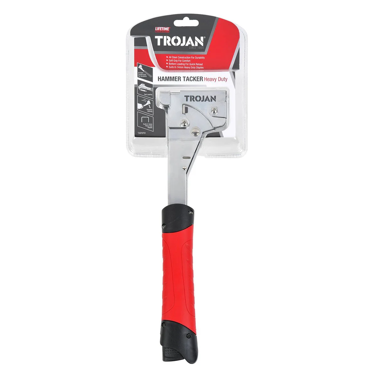 Trojan Heavy Duty Hammer Tacker - 1.15kg - Durable Steel Construction