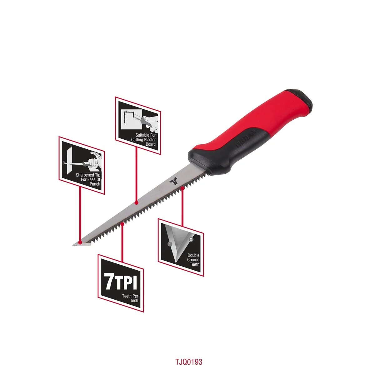 Trojan Jab Saw - 150mm - Durable Steel - Plaster Board Cutting - Image 2