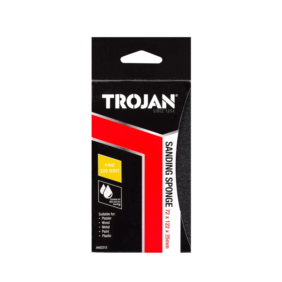 Trojan Jumbo Sanding Sponge - 220 Grit - Foam - Versatile