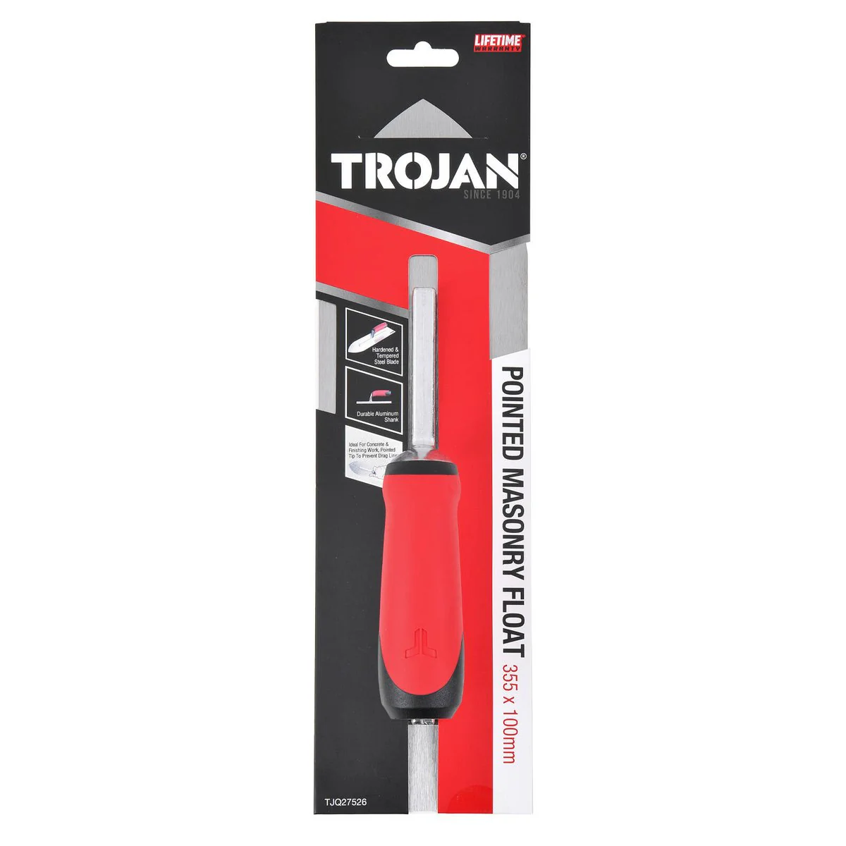Trojan Masonry Float 355 x 100mm - Pointed Tip - Ergonomic Grip - Durable Steel - Image 3
