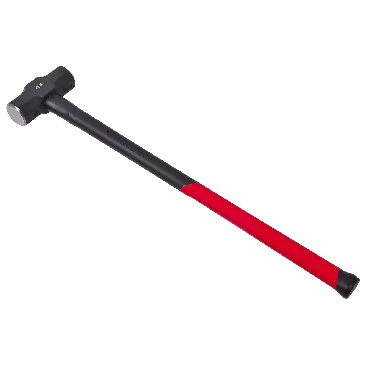 Trojan 10lb Fibreglass Sledge Hammer - Carbon Steel Head - Red and Black - Image 3