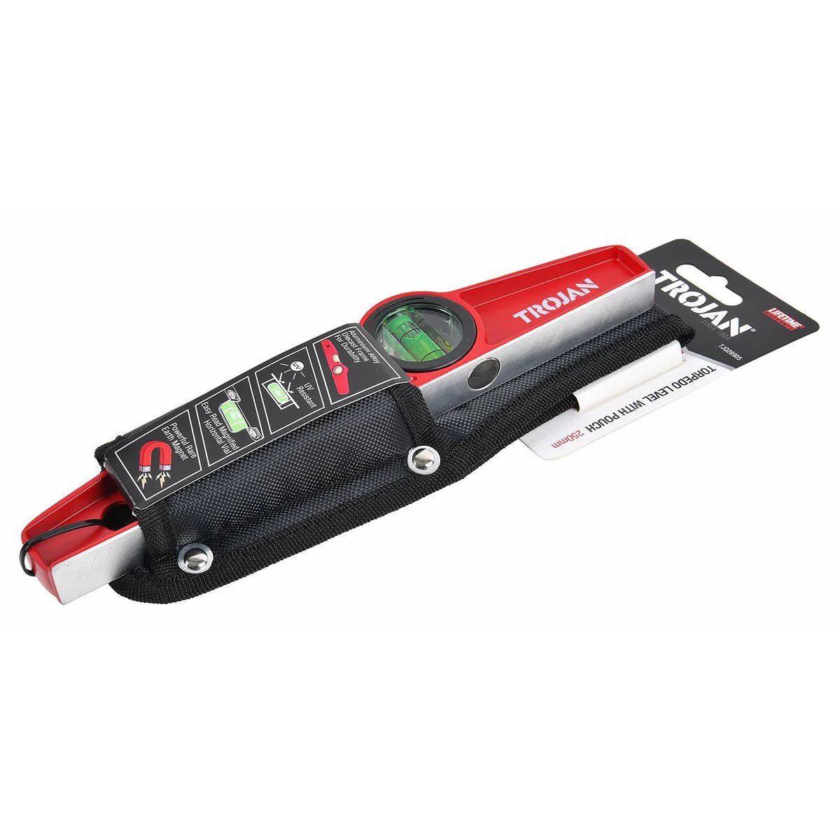 Trojan Torpedo Level with Pouch - 250mm - Durable - Magnetic - Accurate - Image 5