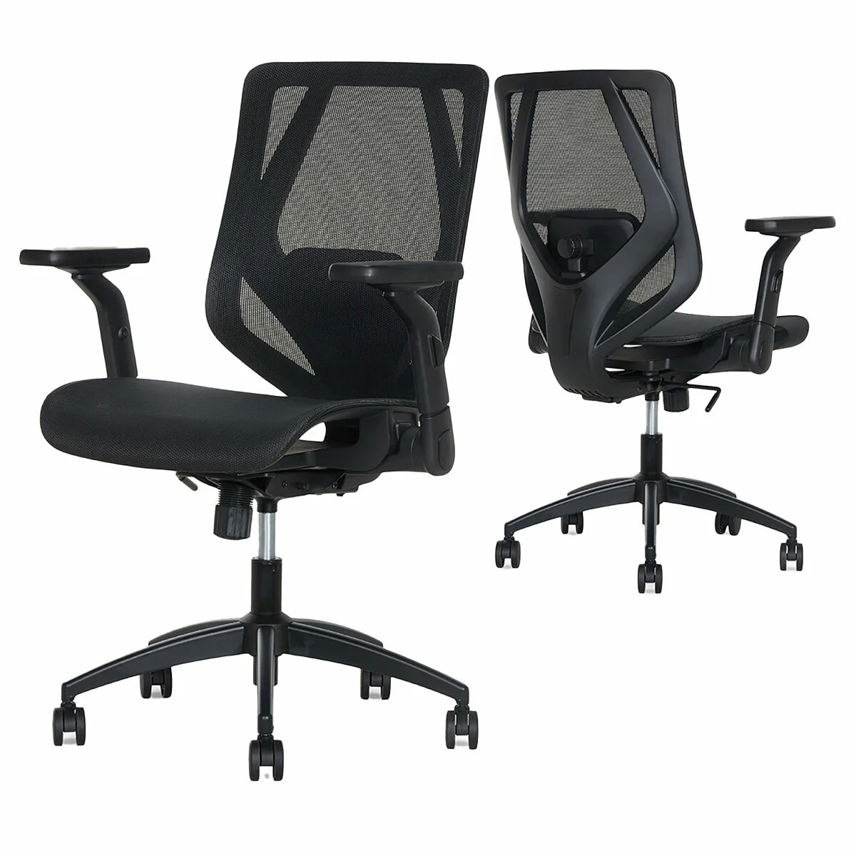 TrueWellness All Mesh Mid-Back Chair 52913-BLK Black Breathable Mesh - Image 3