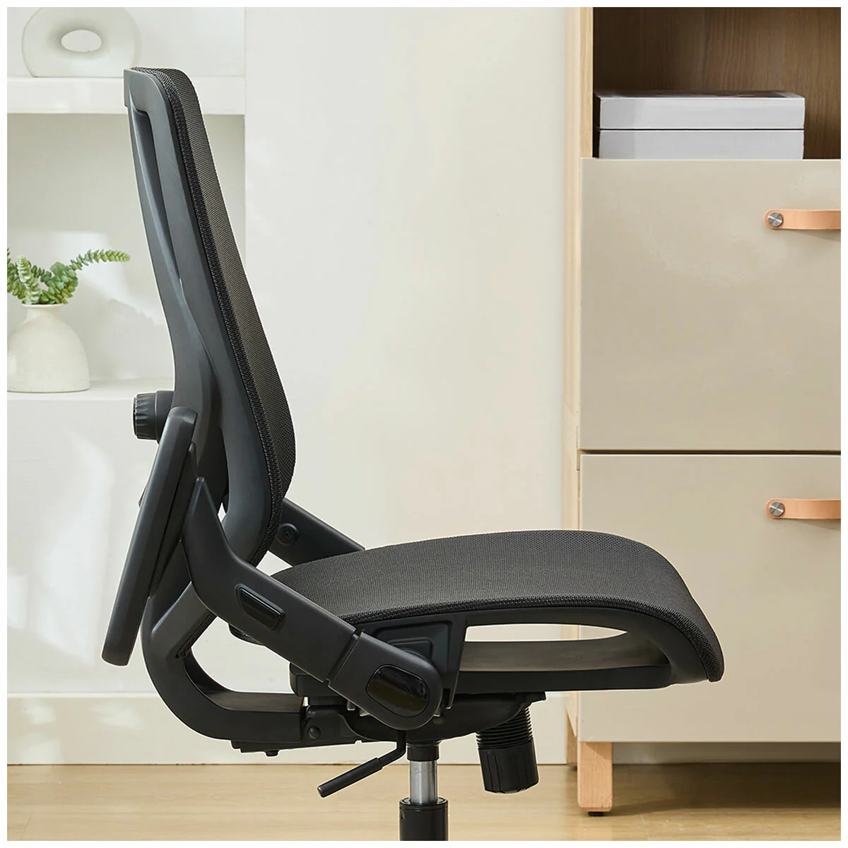 TrueWellness All Mesh Mid-Back Chair 52913-BLK Black Breathable Mesh - Image 4