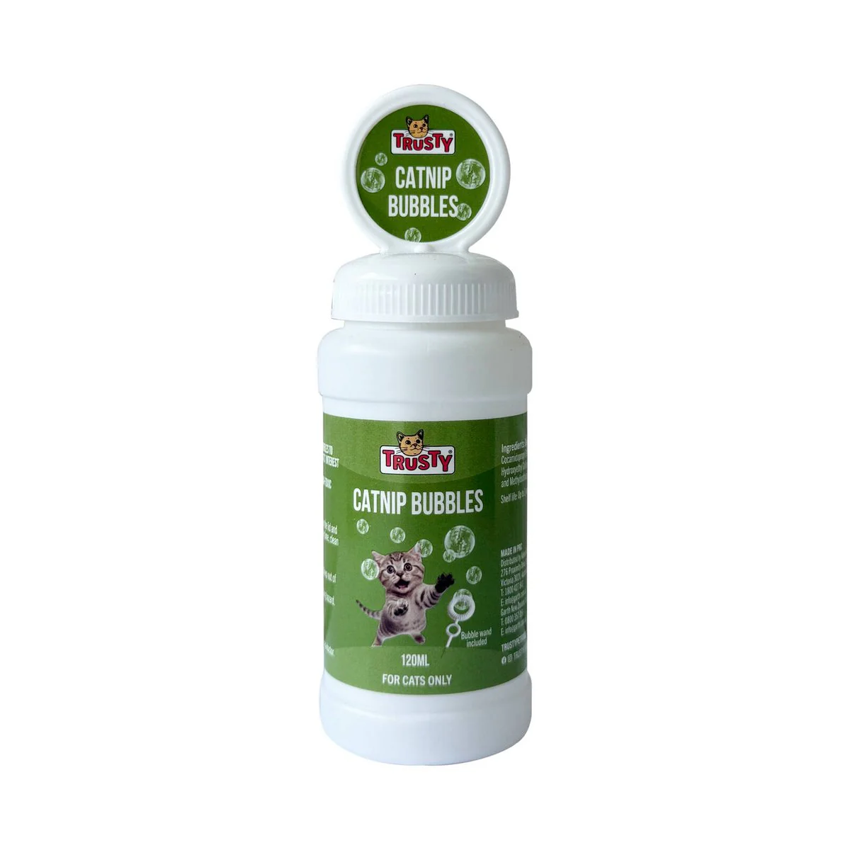 Trusty Catnip Bubbles - 120ml - Interactive Play - Natural Catnip Extract