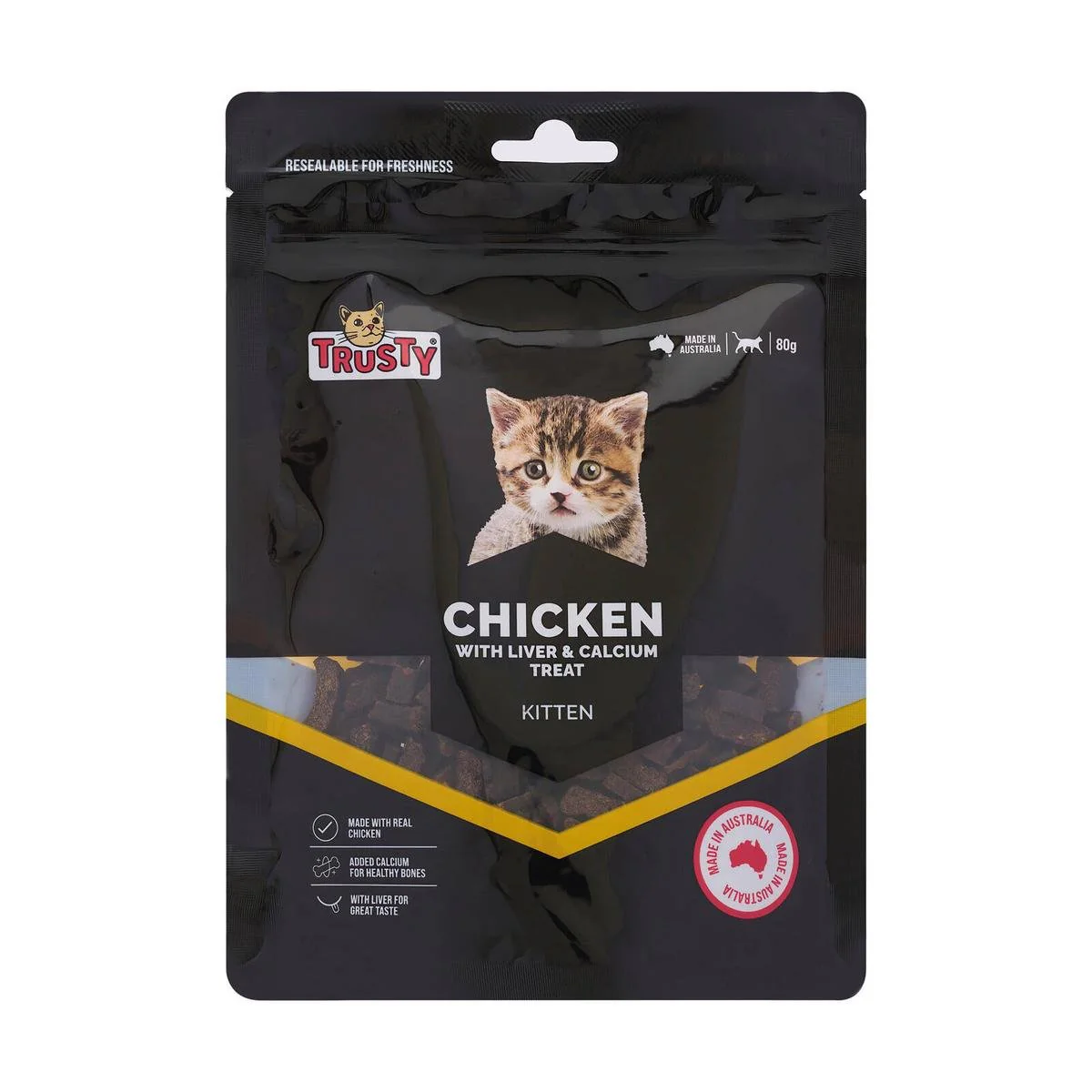 Trusty Chicken with Liver Kitten Treats 80g - Grain Free, Calcium Rich