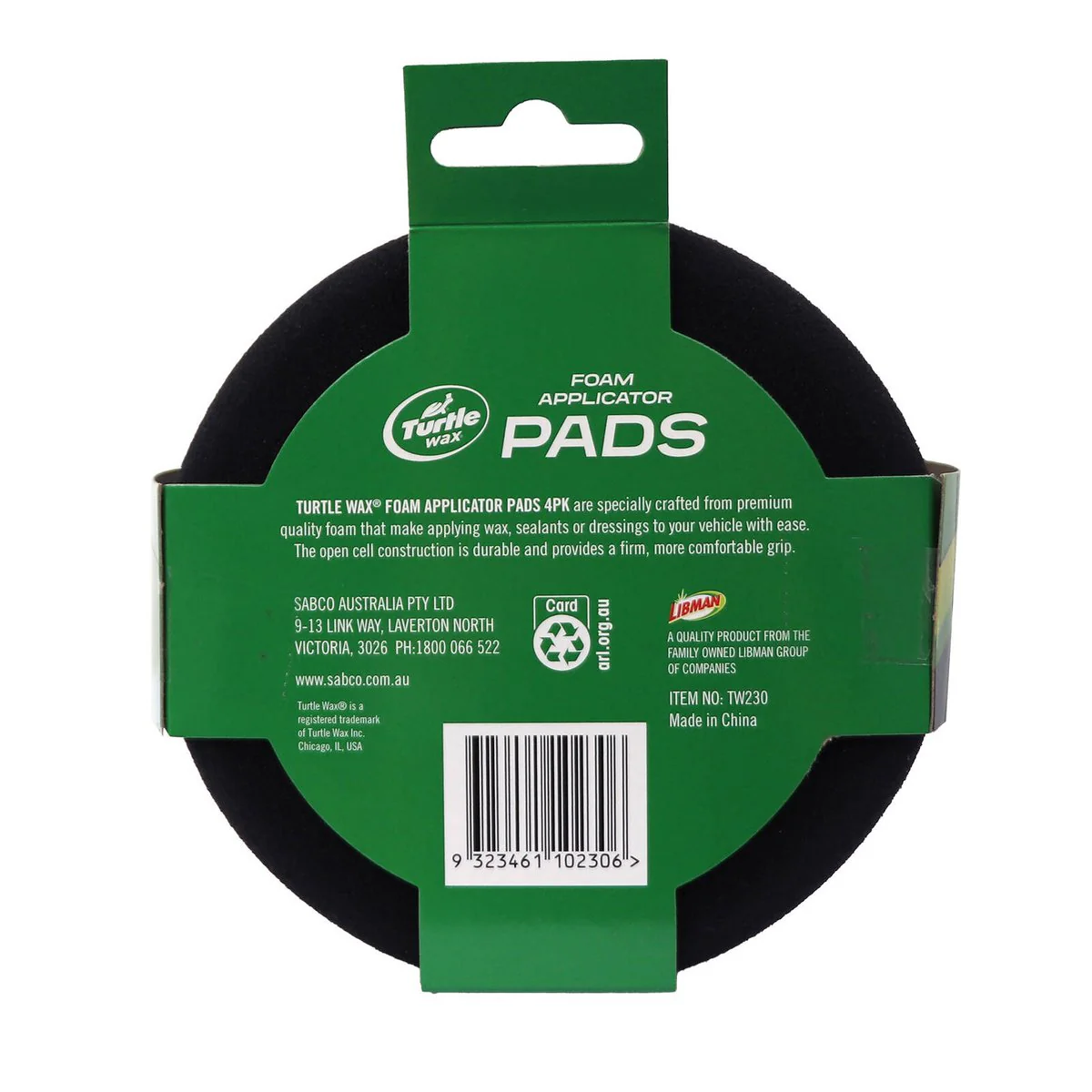 Turtle Wax Foam Applicator Pads 4 Pack - 130mm x 140mm x 85mm - Durable Reusable - Image 2