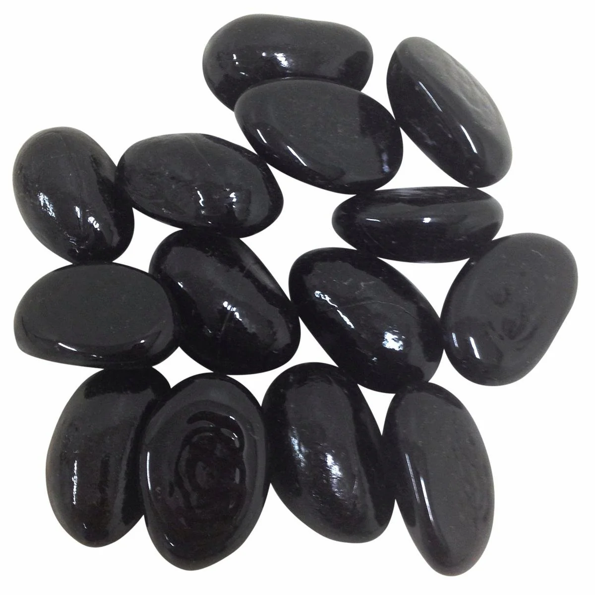 Tuscan Path Black Moroccan Glass Decorative Pebbles 30mm 1kg Durable