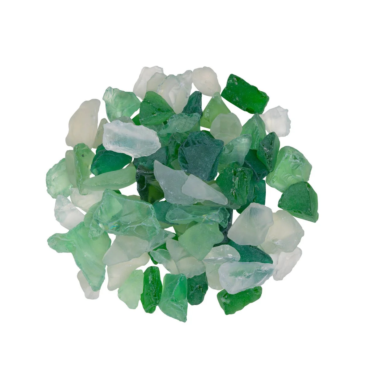Tuscan Path Frosted Green Gems - 1kg 17-19mm - Decorative Glass Pebbles