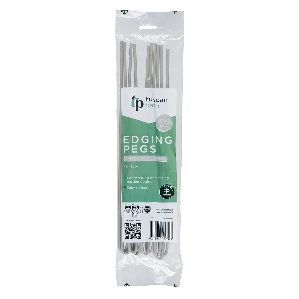 Tuscan Path Garden Edging Pegs - 280mm - Dune - 10 Pack - Steel - Durable
