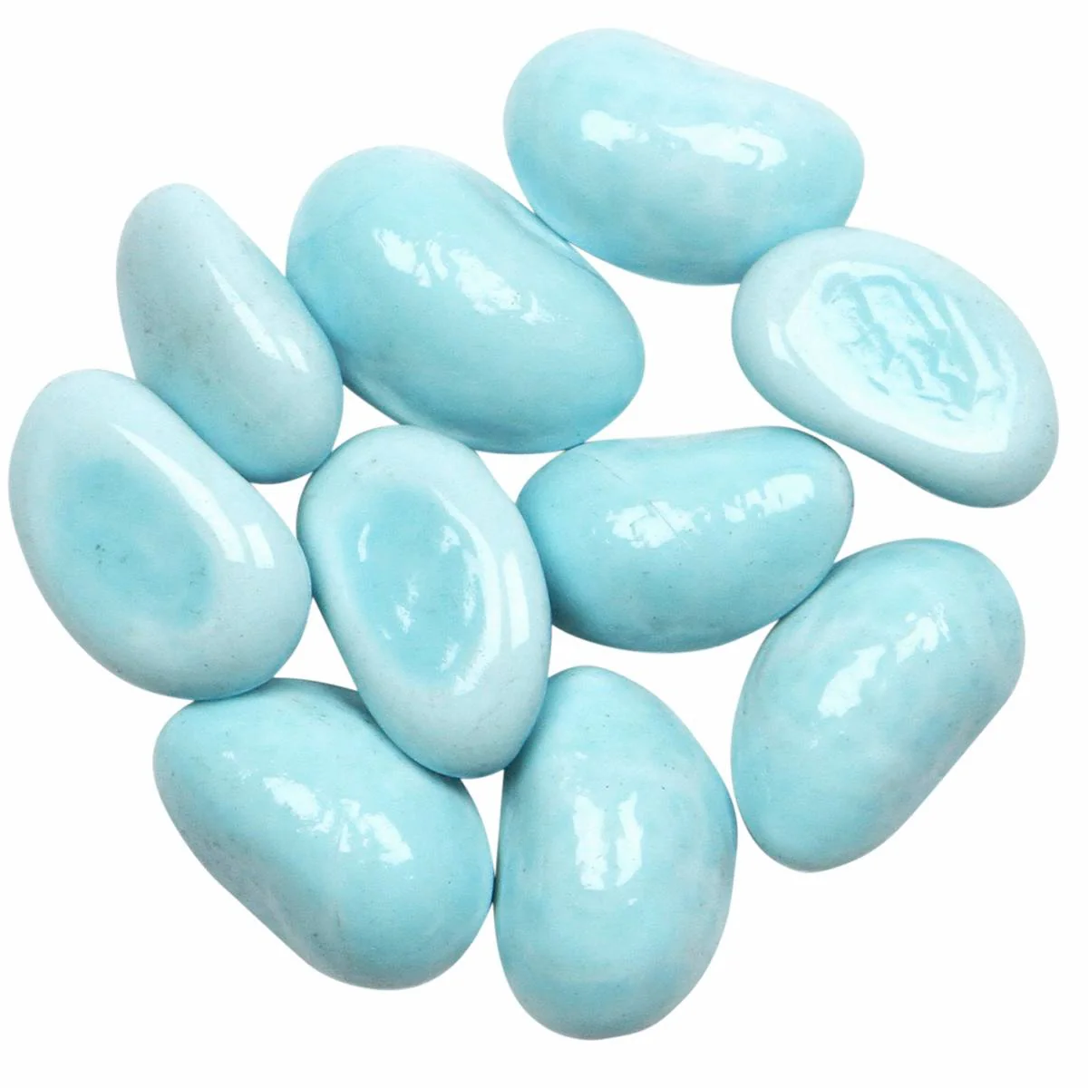 Tuscan Path Moroccan Turquoise Glass Pebbles 1kg 30-35mm Decorative