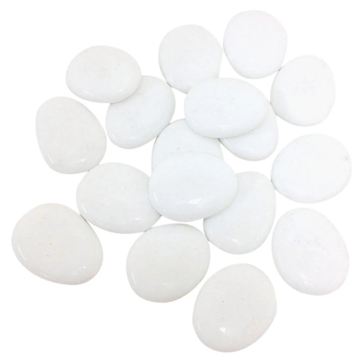 Tuscan Path White Aztec Pebbles 45mm 1kg Glass Decorative Stones