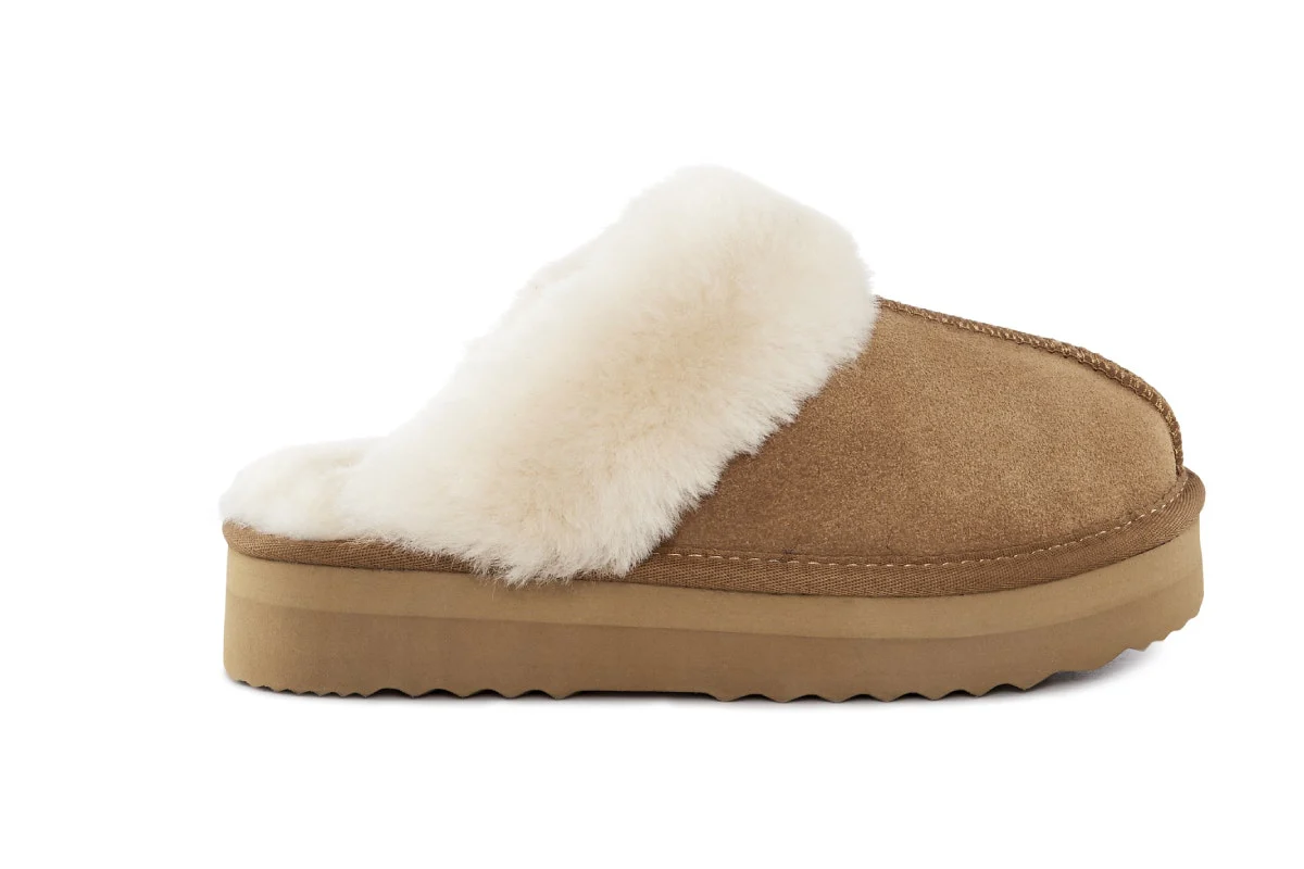 UGG Outback Platform Scuff Slides (Chestnut) - Image 3