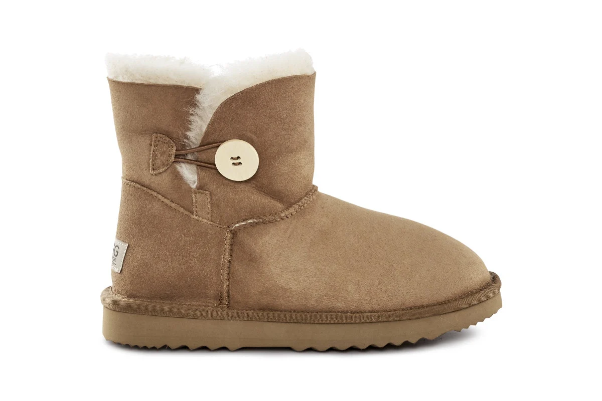 UGG Outback Premium Australian Sheepskin Short Button Boot Chestnut - Image 3
