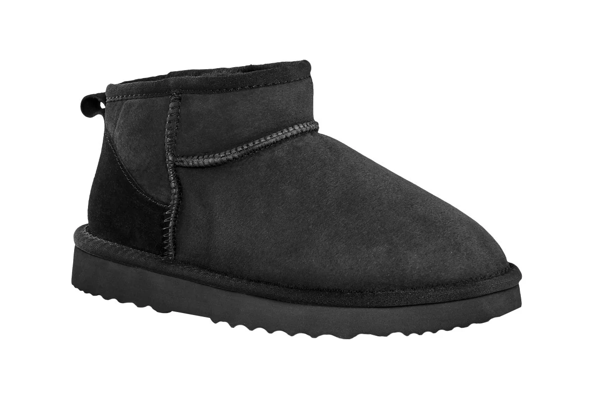 UGG Outback Premium Australian Sheepskin Ultra Mini Boot Black - Image 2