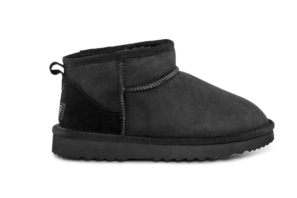 UGG Outback Premium Australian Sheepskin Ultra Mini Boot Black - Image 3