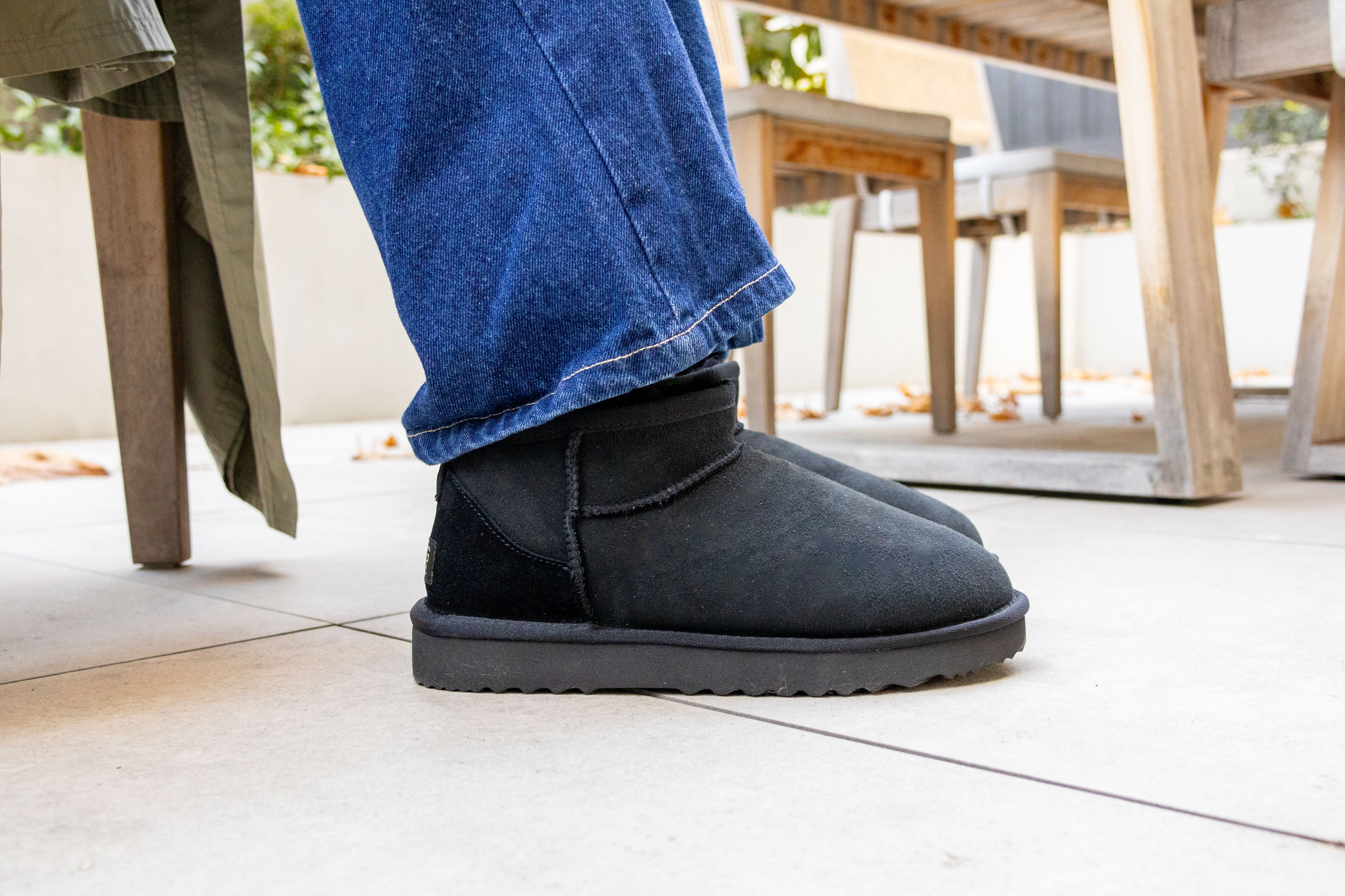 UGG Outback Premium Australian Sheepskin Ultra Mini Boot Black - Image 8