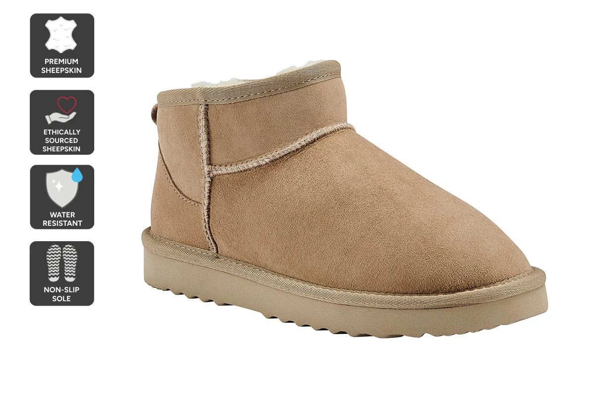 UGG Outback Premium Australian Sheepskin Ultra Mini Boot Sand