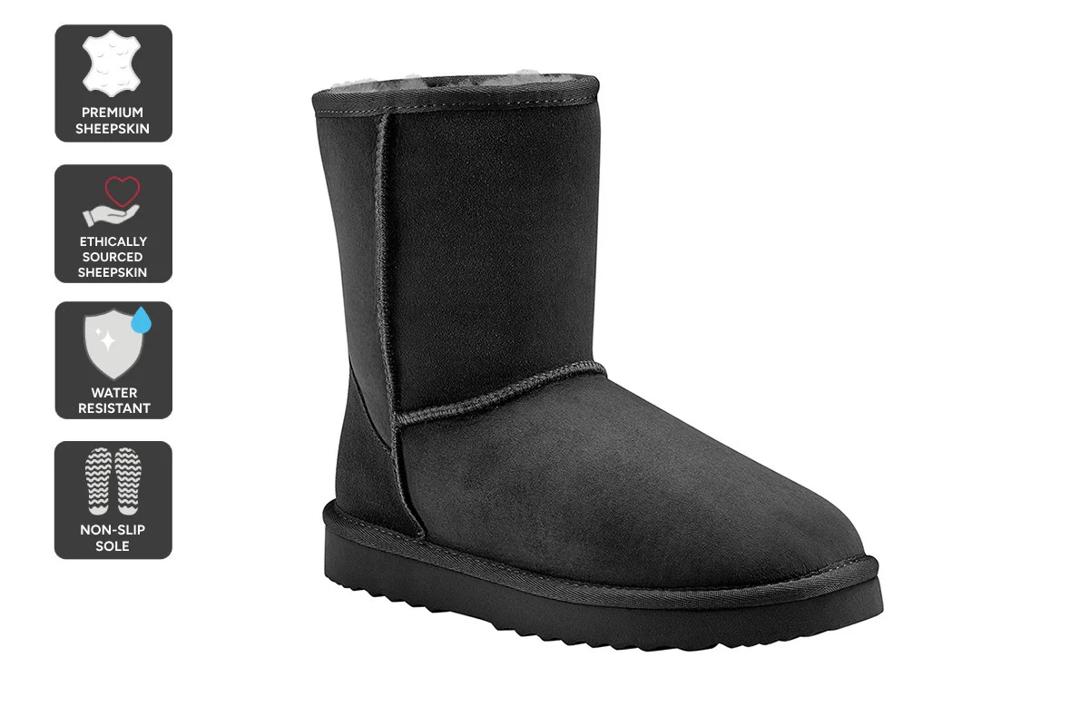 UGG Outback Premium Sheepskin Short Classic Boot Black