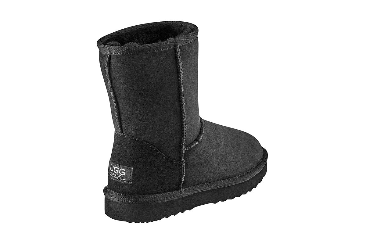 UGG Outback Premium Sheepskin Short Classic Boot Black - Image 4