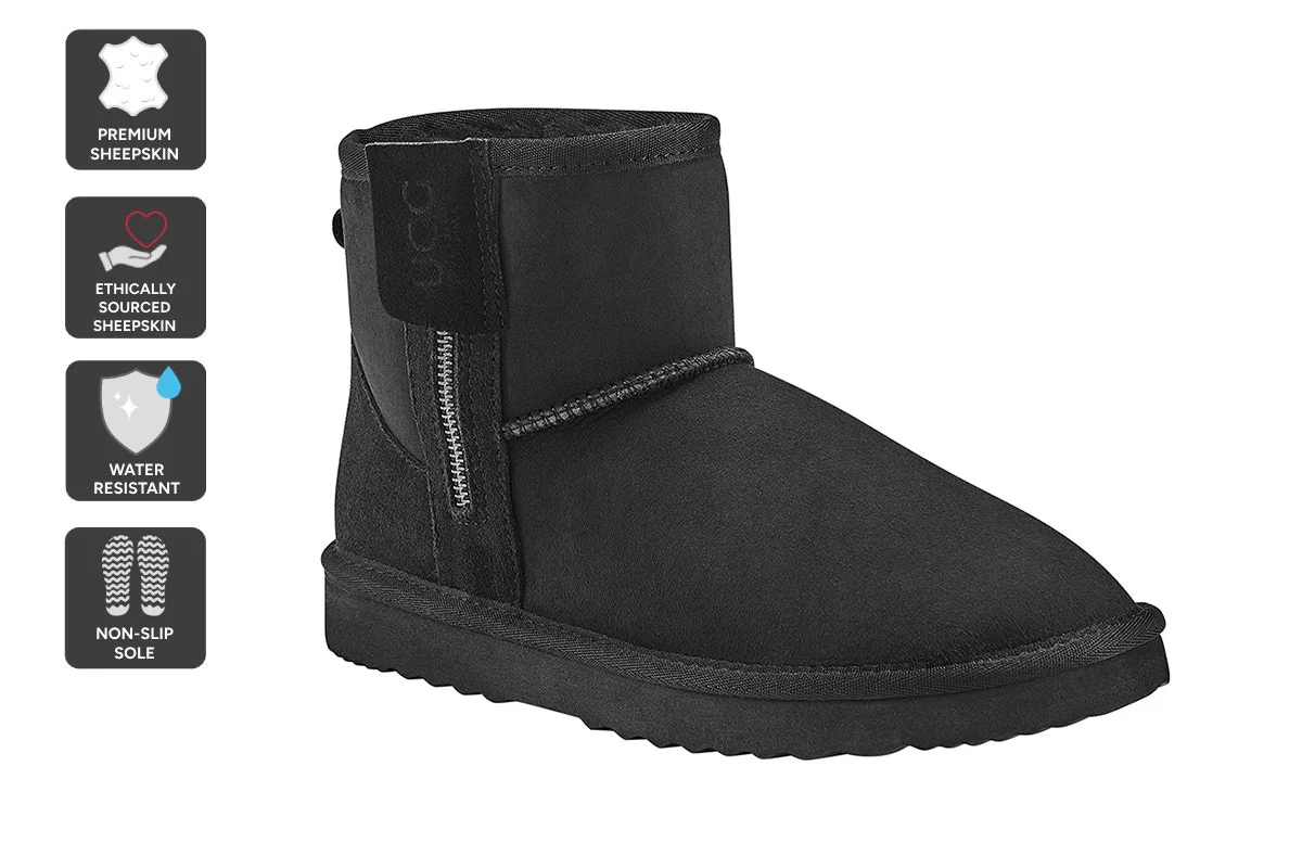 UGG Outback Premium Sheepskin Zip Classic Boot Black