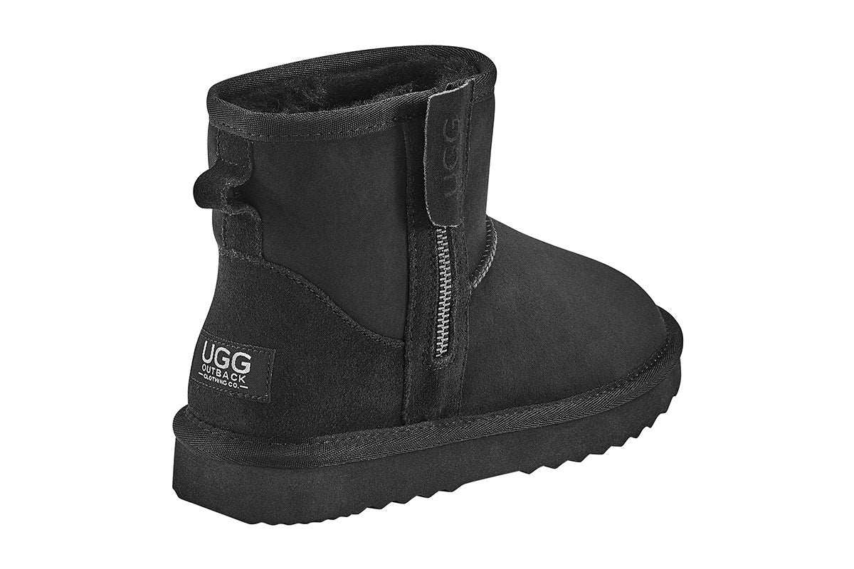 UGG Outback Premium Sheepskin Zip Classic Boot Black - Image 4
