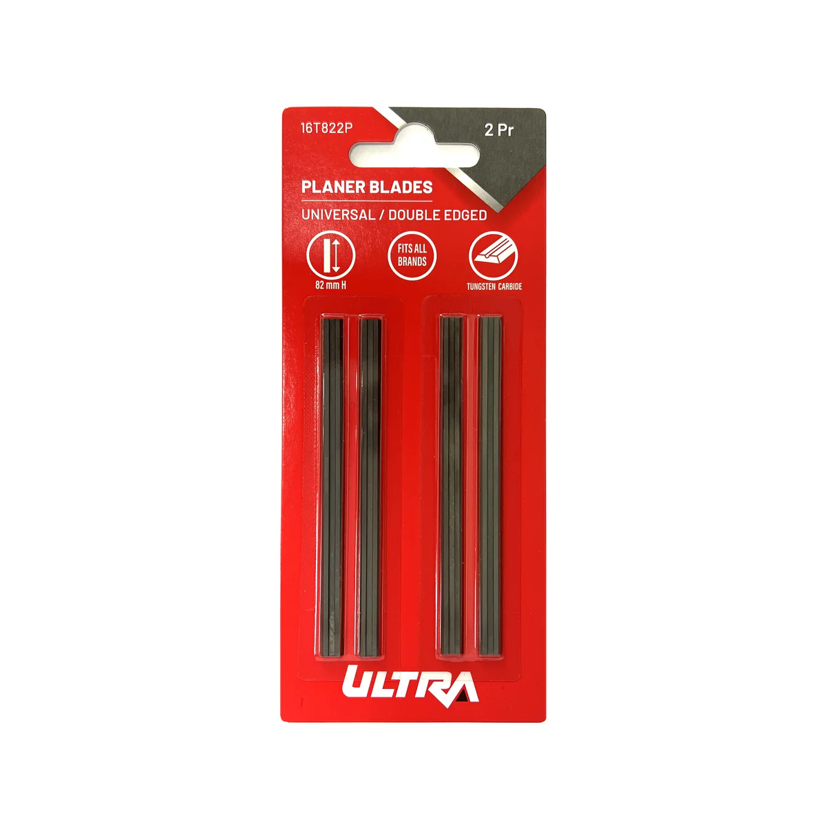 Ultra 82mm Planer Replacement Blades - 4 Blades - Tungsten Carbide - Silver