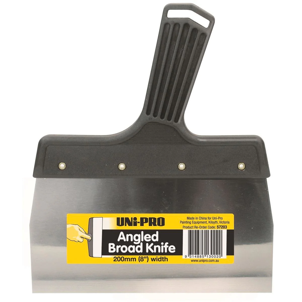 UNi-PRO Angled Broad Knife - 200mm - Steel - Plastering Use