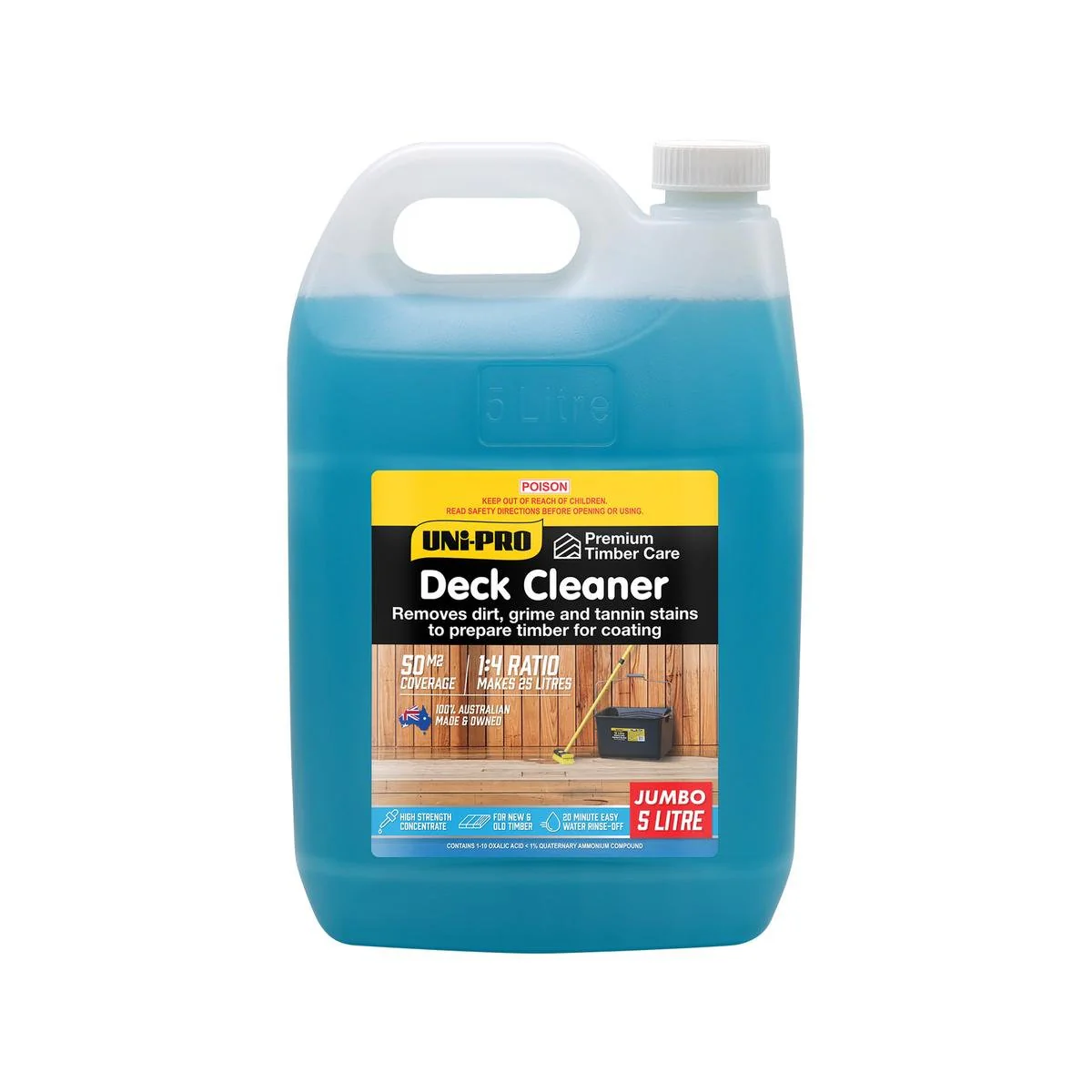 Uni Pro Deck Cleaner Concentrate - 5L - High Strength - For Exterior Timber