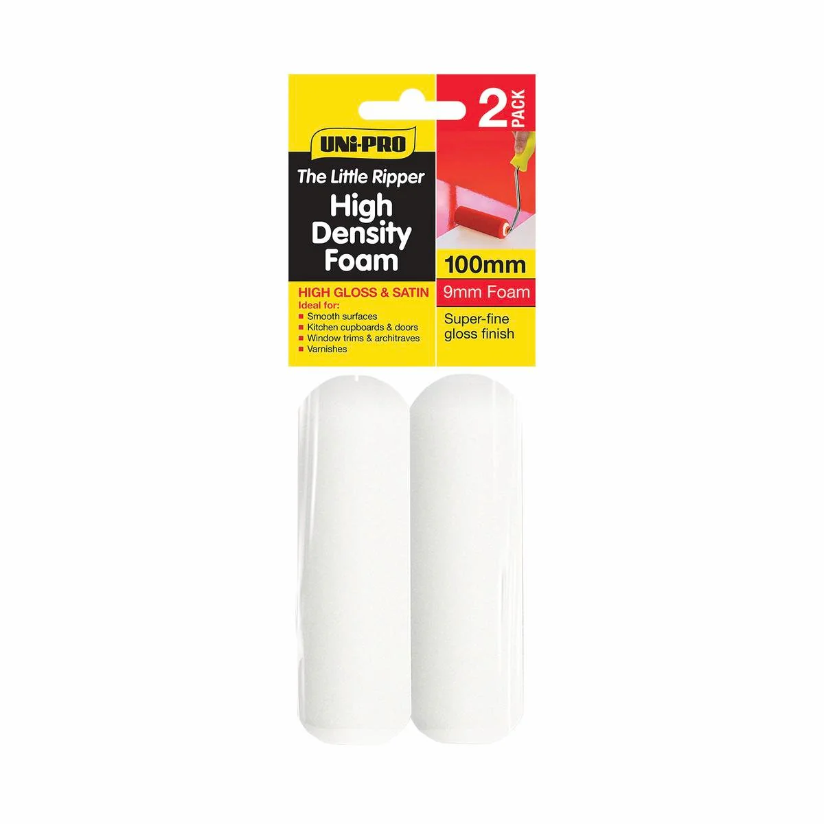 UNi-PRO Foam Roller Cover 100mm High Density 2 Pack 9mm Nap