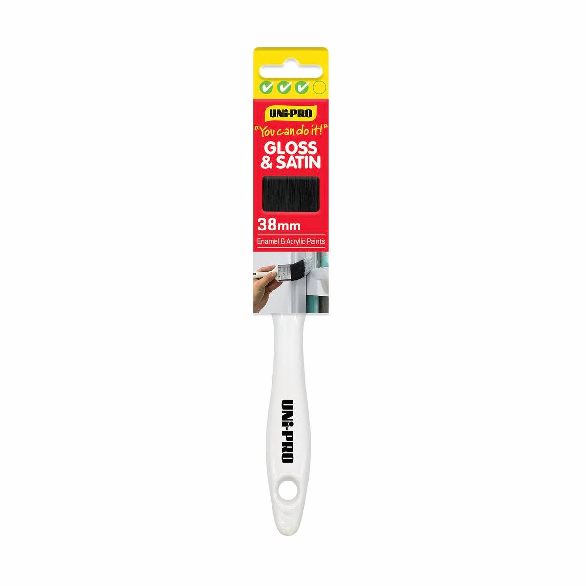 UNi-PRO Gloss & Satin Brush - 38mm - Composite Plastic - Solvent Resistant